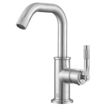 Industria Single Hole Single Lever Bathroom Faucet, Brushed Nickel