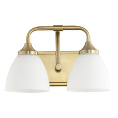 Enclave 2-Light Vanity Fixture, Aged Brass