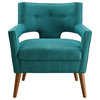 Eliana Teal Upholstered Fabric Armchair