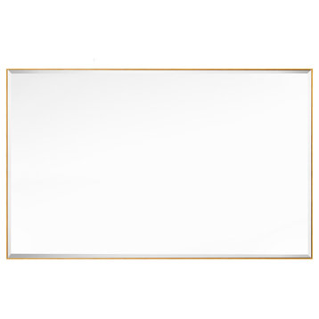 Rectangle Aluminum Framed Wall Mounted Mirror With Beveled Edge, Gold, 30"x48"