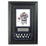 Heritage Sports Art - Original Art of the MLB 2005 Detroit Tigers Uniform - This beautifully framed piece features an original piece of watercolor artwork glass-framed in an attractive two inch wide black resin frame with a double mat. The outer dimensions of the framed piece are approximately 17" wide x 24.5" high, although the exact size will vary according to the size of the original piece of art. At the core of the framed piece is the actual piece of original artwork as painted by the artist on textured 100% rag, water-marked watercolor paper. In many cases the original artwork has handwritten notes in pencil from the artist. Simply put, this is beautiful, one-of-a-kind artwork. The outer mat is a rich textured black acid-free mat with a decorative inset white v-groove, while the inner mat is a complimentary colored acid-free mat reflecting one of the team's primary colors. The image of this framed piece shows the mat color that we use (Medium Blue). Beneath the artwork is a silver plate with black text describing the original artwork. The text for this piece will read: This original, one-of-a-kind watercolor painting of the 2005 Detroit Tigers uniform is the original artwork that was used in the creation of this Detroit Tigers uniform evolution print and tens of thousands of other Detroit Tigers products that have been sold across North America. This original piece of art was painted by artist Nola McConnan for Maple Leaf Productions Ltd. Beneath the silver plate is a 3" x 9" reproduction of a well known, best-selling print that celebrates the history of the team. The print beautifully illustrates the chronological evolution of the team's uniform and shows you how the original art was used in the creation of this print. If you look closely, you will see that the print features the actual artwork being offered for sale. The piece is framed with an extremely high quality framing glass. We have used this glass style for many years with excellent results. We package every piece very carefully in a double layer of bubble wrap and a rigid double-wall cardboard package to avoid breakage at any point during the shipping process, but if damage does occur, we will gladly repair, replace or refund. Please note that all of our products come with a 90 day 100% satisfaction guarantee. Each framed piece also comes with a two page letter signed by Scott Sillcox describing the history behind the art. If there was an extra-special story about your piece of art, that story will be included in the letter. When you receive your framed piece, you should find the letter lightly attached to the front of the framed piece. If you have any questions, at any time, about the actual artwork or about any of the artist's handwritten notes on the artwork, I would love to tell you about them. After placing your order, please click the "Contact Seller" button to message me and I will tell you everything I can about your original piece of art. The artists and I spent well over ten years of our lives creating these pieces of original artwork, and in many cases there are stories I can tell you about your actual piece of artwork that might add an extra element of interest in your one-of-a-kind purchase.