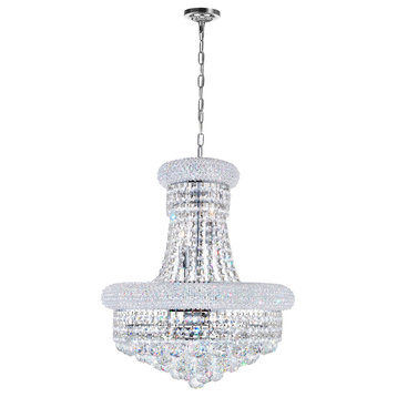 Empire 8 Light Down Chandelier With Chrome Finish