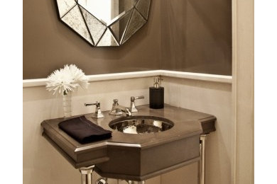 Contemporary powder room in New York.