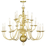 Livex Lighting - Williamsburgh Chandelier, Bronze, Polished Brass - Simple, yet refined, the traditional, colonial chandelier is a perennial favorite. Part of the Williamsburgh series, this handsome chandelier is a timeless beauty.