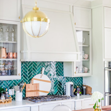 Traditional Modern Herringbone Backsplash