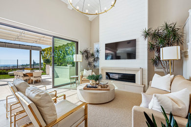 Living room - modern living room idea in Orange County