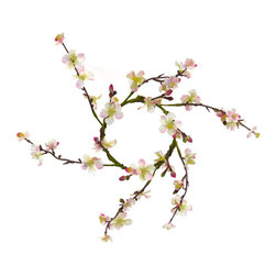 Shea's Wildflower - Cherry Blossom Ring, 4", White - Artificial Flower Arrangements
