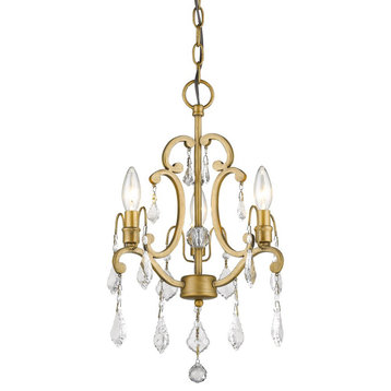 Acclaim Claire  3-Light Convertible Mini Chandelier IN11355AG - Antique Gold