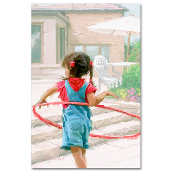 The Macneil Studio 'Girl with Hoop' Canvas Art, 24"x16"