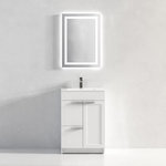 Blossom - Freestanding Bathroom Vanity With Top Mount Sink, White, 24'' Ceramic Sink - Features