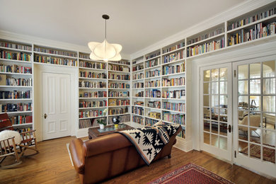 Living room library - victorian living room library idea in Other