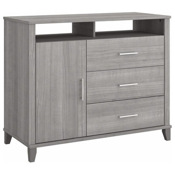 Somerset 3 Drawer Dresser TV Stand in Platinum Gray - Engineered Wood