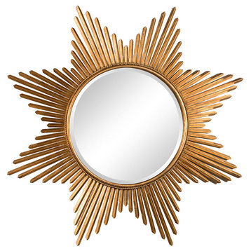 Star Burst Mirror, Antique Gold