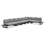 Meridian Furniture - Maldives Grey Water Resistant Fabric Outdoor Patio Modular Sectional - Create your own custom contemporary look on the deck or porch with the addition of this Maldives outdoor patio armless chair. Part of a large collection that lets you mix and match modular pieces to get the look you crave most. This modular sectional has grey water resistant fabric with a base made from grey aluminum, so it's sturdy, tough, and ready to face the elements with impeccable beauty, season in and season out. Shop the contemporary pieces in this collection to create the outdoor entertaining area of your dreams.