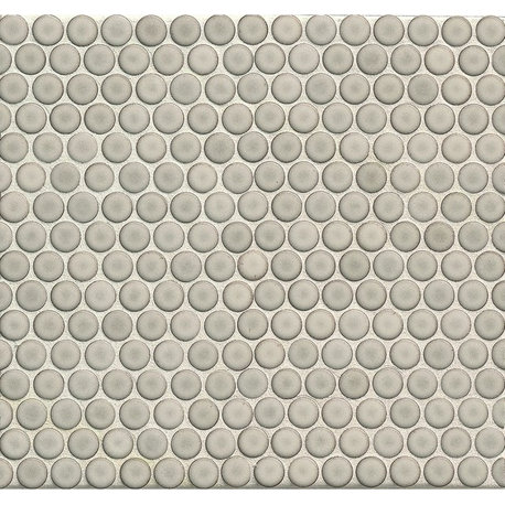 3/4" Penny Rounds Mosaic, 12"x12" Sheet, Dove Gray