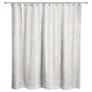 Soft Beige Petal Pattern 71x74 Shower Curtain