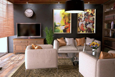 Inspiration for a transitional living room remodel in New York