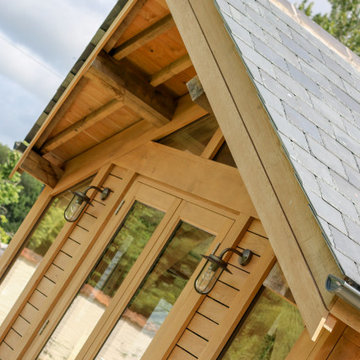 Entrance to New Garden Room with Natural Slate Tiled Roof