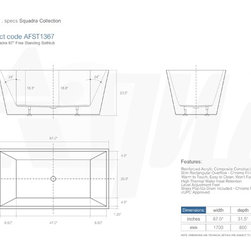 SPEC Aqua SQUADRA 67" Free Standing Bathtub - Bathtubs
