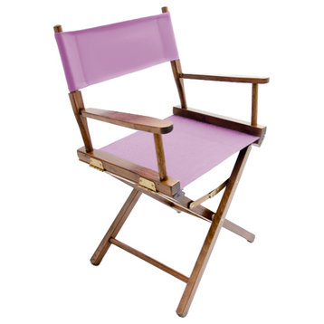 Gold Medal 18" Walnut Contemporary Director's Chair, Piggy Pink