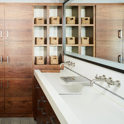 Walnut Cabinet/Cubbies - Storage Cabinets