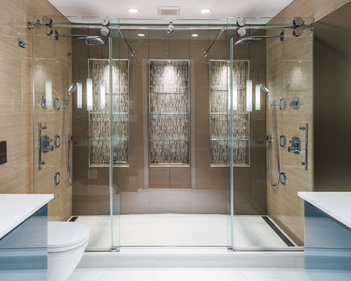 Fotos de baños | Diseños de baños con suelo de bambú y baldosas y/o