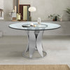 Pinni Concrete Round Dining Table With Bronze Painted Accent, White