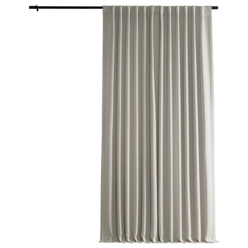 Faux Linen Extra Wide Room Darkening Curtain Single Panel, Birch, 100"x96"