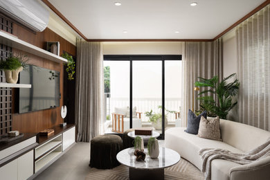 Family room - contemporary family room idea in Other
