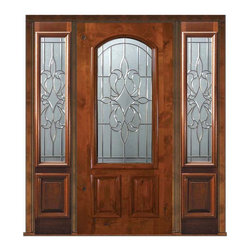 Prehung Side lights Door 80 Alder New Orleans Arch Lite Glass - Front Doors