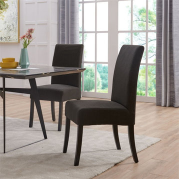 New Pacific Direct Valencia 19" Fabric Chair in Black/Charcoal (Set of 2)