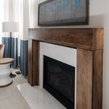 Antique Sign over Custom Hearth Family Room