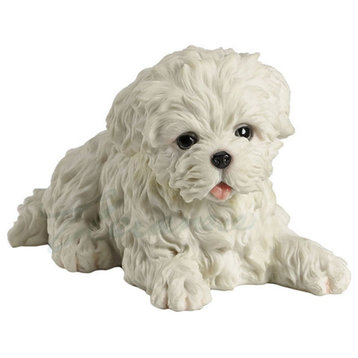 Maltese Puppy Dog Figurine