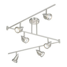 Garda 6 Light Brushed Nickel Swing Arm Ceiling Spot Light