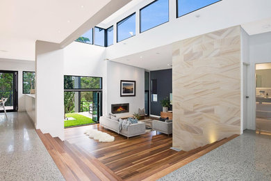 This is an example of a contemporary living room in Central Coast.