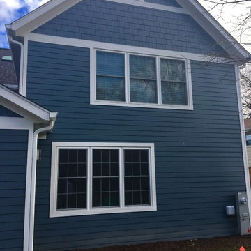 James Hardie lap siding and shake. Windows trim,LP soffit and fascia,oversize gu