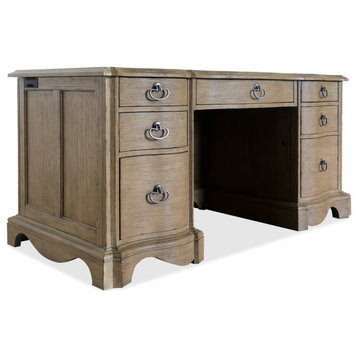 Hooker Furniture 5180-10660 Work Your Way 60"W Wood Veneer 7 - Light Natural