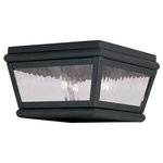 Livex Lighting - Livex Lighting Black Outdoor Ceiling Mount 2611-04 - Finished in black with clear water glass, this outdoor ceiling mount lantern offers plenty of stylish illumination for your home's exterior. Features