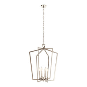 43495pn Abbotswell Polished Nickel Large Foyer Pendant 6 Light