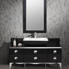 Moselle 59" Glass Vanity, Mirror, Black, Fortore Chrome Faucet