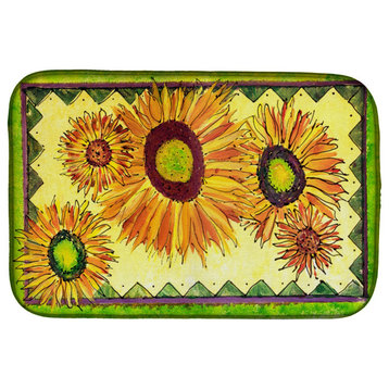 Caroline's Treasures Flower-Sunflower Dish Drying Mat, 14x21, Multicolor