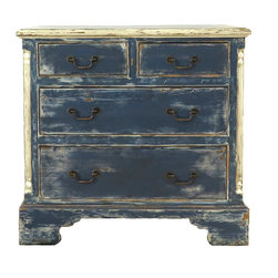 Distressed Indigo Painted Chest - Dressers