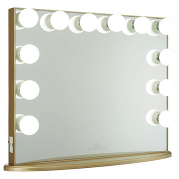 Hollywood Glow Plus Vanity Mirror, Champagne Gold, Frosted Bulbs, Non-Bluetooth
