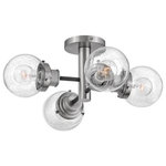 Hinkley - Hinkley 40693BK-BN Poppy, 4 Light Medium Semi-Flush Traditional and Mi - Poppy features clear seedy glass spheres that bubbPoppy 4 Light Medium Black/Brushed Nickel *UL Approved: YES Energy Star Qualified: n/a ADA Certified: n/a  *Number of Lights: 4-*Wattage:100w Incandescent bulb(s) *Bulb Included:No *Bulb Type:Incandescent *Finish Type:Black/Brushed Nickel
