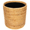 Artifacts Rattan™ Round Waste Basket With Metal Liner, Honey Brown