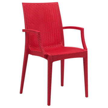 Leisuremod Weave Mace Indoor/Outdoor Chair (With Arms) Mca19R