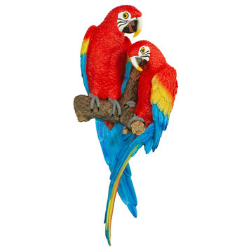 Tropical Scarlet Macaws Wall Sculpture