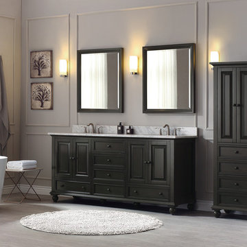 Avanity Thompson 73 in. Double Sink Vanity Combo in Charcoal Glaze finish