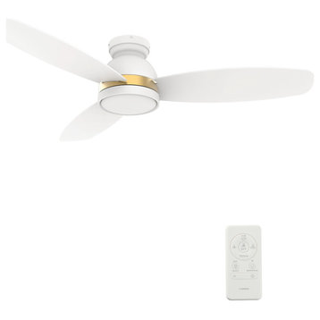 CARRO 48" Flush Mount Ceiling Fan With Dimmable LED Light and Remote Control