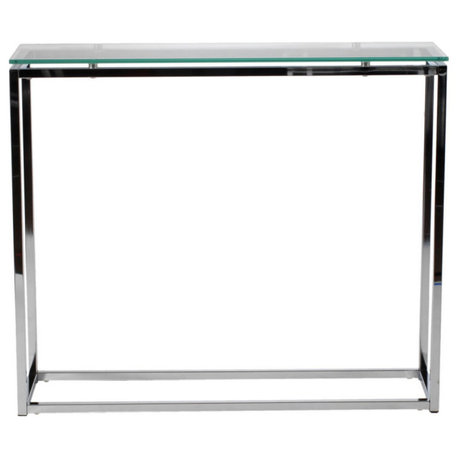 Sandor Console Table, Clear Glass/Chrome